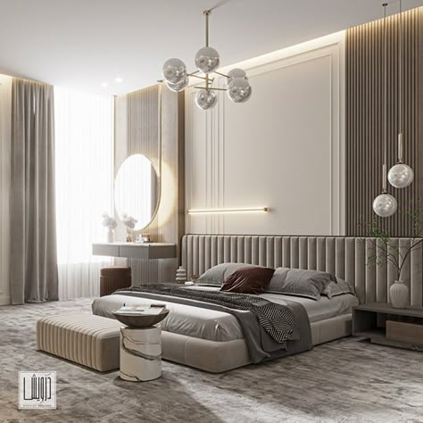 Luxury Studio Apartment Interior Design, Modern Classic Interior Bedroom, Behance Bedroom, Arabian Majlis, Luxury Loft Apartment, Modern Classic Bedroom, Bedroom Behance, Twin Bedroom, Luxury Bedroom Master