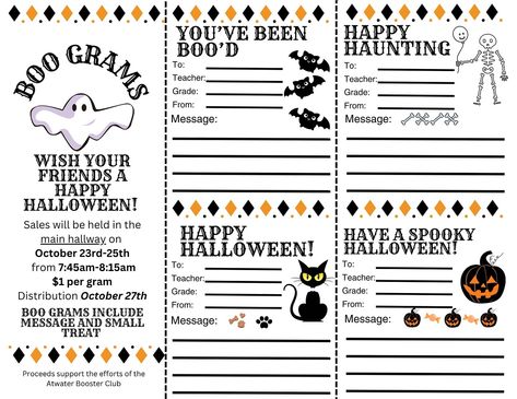 Boo grams are a fun way to add a little extra cash to your PTO pocket for the fall. If you have not done a Grams sale yet, consider planning one this October. Families purchase a gram for $1-3 depending on what you plan to include with the gram. We usually include a small trinket, a small treat and their message. We then sort the grams by class and put them in their teachers mailbox. Teachers pass them out at their convenience to minimize classroom disruption. Pro tip- make sure to adve... Boo Grams, Senior Activities, Extra Cash, Mailbox, The Fall, Hold On, How To Plan