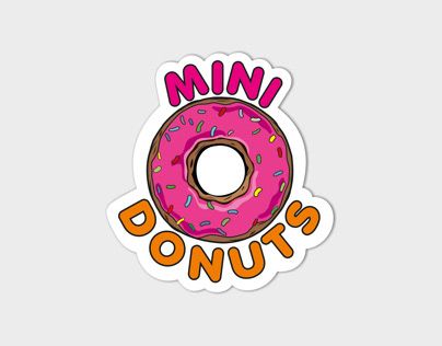 Mini Donuts on Behance Mini Donut Logo Design Ideas, Mini Donuts Logo Design, Mini Donuts Business Name Ideas, Mini Doughnut Logo, Mini Donuts Ideas Logo, Mini Donuts Logo, Donut Logo Design Ideas, Donuts Logo Design, Brigadeiro Logo