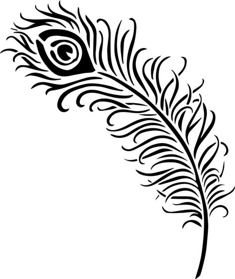 Peacock Feather Drawing Simple, Peacock Line Art, Peacock Feather Outline, Feather Line Art, Peacock Feather Stencil Pattern, Peacock Feather Line Art, Peacock Feather Drawing, Cnc Jali, Flute Tattoo