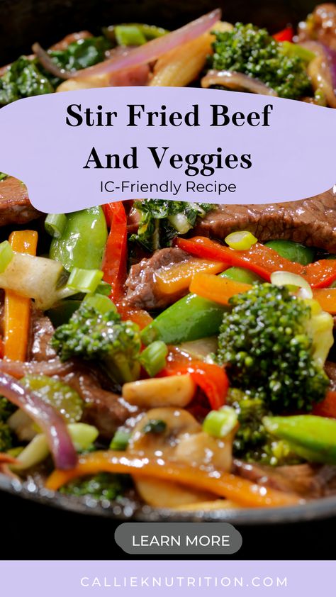 Savor the flavors of this quick and tasty Beef Stir-Fry! 🥩🥦 Loaded with colorful veggies and a savory soy sauce substitute, it's a delightful meal ready in minutes. Try the recipe and enjoy a delicious, hassle-free dinner! Ic Diet Recipes, Bladder Friendly Recipes, Stir Fried Beef, Soy Sauce Substitute, Beef And Veggies, Ic Diet, Ic Recipes, Orange Bell Pepper, Yellow Bell Pepper