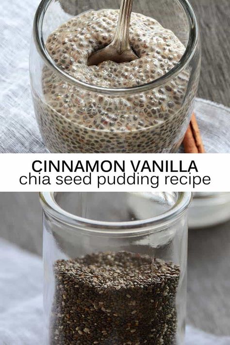 Cinnamon Vanilla Chia Seed Pudding Recipe Pin Vanilla Chia Seed Pudding Recipe, Pudding Recipes Healthy, Vanilla Chia Seed Pudding, Chia Seed Pudding Recipe, Chia Pudding Recipes Healthy, What Is Healthy Food, Chia Recipes, Chia Seed Recipes Pudding, Chia Recipe