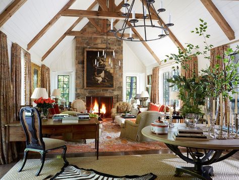 Blackberry Farm, Blackberry Farms, English Country Style, Weekend House, Orange Decor, Farm Design, Park Hotel, Stone Fireplace, Smoky Mountains