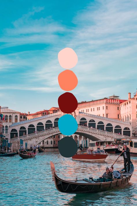 Venice Italy Colour Palette - Original image by @damiano_baschiera on Unsplash #colorpalette #italy #inspiration Nail Colors For Italy, Venice Colour Palette, Venice Color Palette, Italy Colour Palette, Italian Colour Palette, Greece Color Palette, Venice Moodboard, Italian Valentines, Italy Color Palette