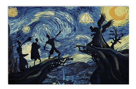 Harry Potter Painting, Starry Night Painting, Harry Potter Artwork, Arte Van Gogh, Harry Potter Drawings, The Starry Night, A Starry Night, Van Gogh Art, Starry Night Van Gogh