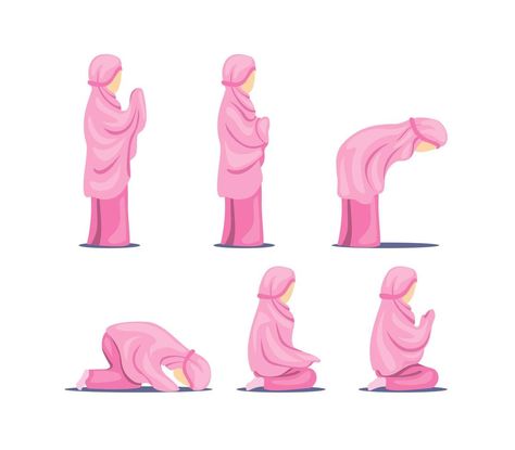 How To Pray, Flat Illustration, Vector Photo, Icon Set, Step Guide, Image Illustration, Creative Photography, Free Vector Images, Illustration Design