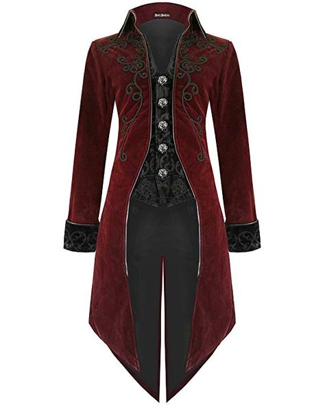 Steampunk Aristocrat, Knee Length Jacket, Gothic Steampunk, Steampunk Clothing, Gothic Outfits, Steampunk Fashion, Red Jacket, Gothic Fashion, Jacket Style