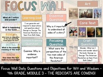 Wit And Wisdom Focus Wall, Focus Wall, Art Essentials, Wit And Wisdom, Learning Goals, Text Me, Teacher Store, Teachers Pay Teachers, Educational Resources