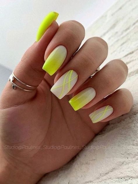 Neon Nail Designs, Nail Acrylic, Square Nail Designs, Short Square Nails, Simple Gel Nails, Her Nails, Short Square Acrylic Nails, Neon Nails, Square Acrylic Nails