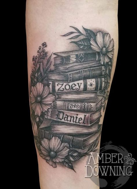 Book Inspired Tattoos, Reading Tattoo, Rabe Tattoo, Bookish Tattoos, Literary Tattoos, 4 Tattoo, Red Ink Tattoos, Book Tattoo, Elegant Tattoos