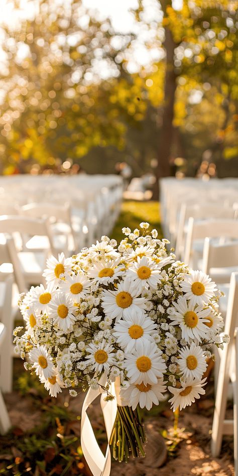 Bright Daisy Bridal Bouquets Yellow Daisies Wedding, Fall Wedding Bouquets With Daisies, White Daisy Bridesmaid Bouquet, Chamomile Daisy Bouquet, Daisy Wedding Bouquet Rustic, Wild Daisy Bouquet, Wedding Flowers With Daisies, Wedding Bouquet With Daisies, Wedding Bouquets Daisies