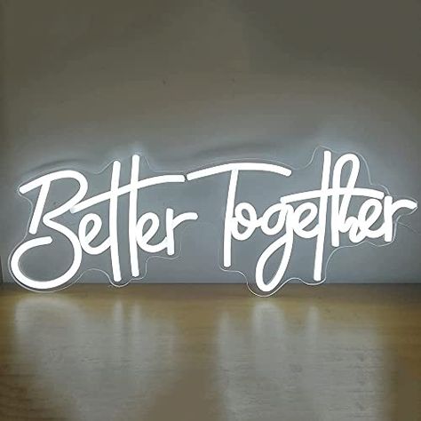 Better Together Neon Sign, Wall Decor Letters, Wall Decor Lights, Neon Sign Bedroom, Decorative Lights, Light Well, Light Letters, Party Background, Cosmetics Bag