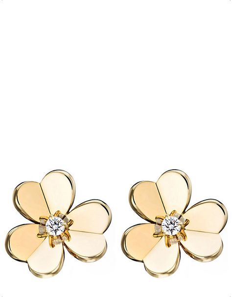 Van Cleef & Arpels Van Cleef & Arpels Frivole Gold and Diamond Small Earrings Van Cleef Earrings, Van Cleef Arpels Frivole, Van Cleef And Arpels Jewelry, Van Cleef & Arpels, Van Cleef And Arpels, Earrings Clip, Vintage Clip, Diamond Flower, Antique Earrings