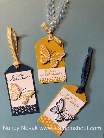 Tag Craft Ideas, Homemade Gift Tags Birthday, Gift Bag Tags Diy, Tags On Cards, Decorated Tags Ideas, Using Tags On Cards, Scrapbooking Tags Ideas, Handmade Gift Tags Paper Crafts, Stampin Up Tags Ideas