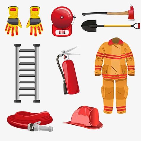 Fire Prevention Week Preschool, Community Helpers Printables, Firefighter Cookie, Firefighter Clipart, Element Drawing, Drawing Equipment, Firefighter Crafts, Fire Prevention Week, Community Helpers Preschool