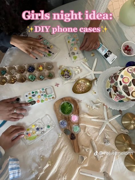 Craft Night Party, Friend Crafts, Friend Activities, Summer Fun List, Craft Club, Craft Night, Summer Diy, Fun Diy Crafts, Diy Phone Case