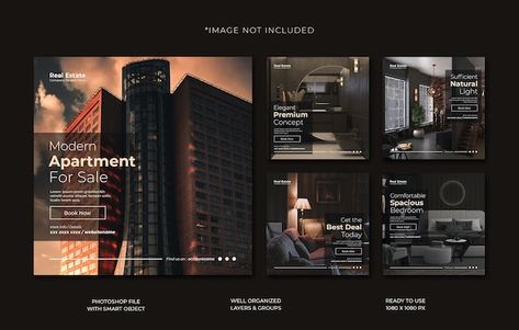 Real Estate Portfolio Design, Apartment Real Estate, Real Estate Banner Design Social Media, Luxury Real Estate Social Media Design, Apartment Instagram Posts, House For Sale Poster, Apartment Poster Design, Premium Real Estate Ads, Apartment Brochure Design