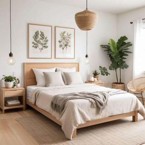 Bedroom Inspo Aesthetic Cozy, Clean Aesthetic Apartment, Thuma Bedroom, Rectangle Bedroom Layout, Clean Cozy Bedroom Aesthetic, Guest Bedroom Ideas Simple, White Wall Bedroom Ideas, Full Bedroom Design, Apartment Bedroom Inspiration