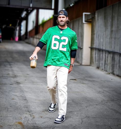 Philadelphia Eagles Jersey Outfit, Phillies Jersey Outfit, Bryce Harper Phillies, Nfl Jersey Outfit Men, Eagles Jersey Outfit, Nfl Jersey Outfit Fashion Men, Nfl Jersey Outfit, Sports Jersey Outfit, Football Room