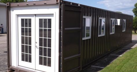 Amazon officially sells everything, including a $36K shipping container house  ||  Wisconsin-based MODS International is selling a one bedroom, 320-square-foot shipping container house on Amazon. https://www.curbed.com/2017/10/5/16432426/shipping-container-house-amazon-for-sale?utm_campaign=crowdfire&utm_content=crowdfire&utm_medium=social&utm_source=pinterest Design Casa Piccola, Double Patio Doors, Buy A Tiny House, Container Cabin, Shower Toilet, Building A Container Home, Toilet Sink, Container House Plans, Casa Container