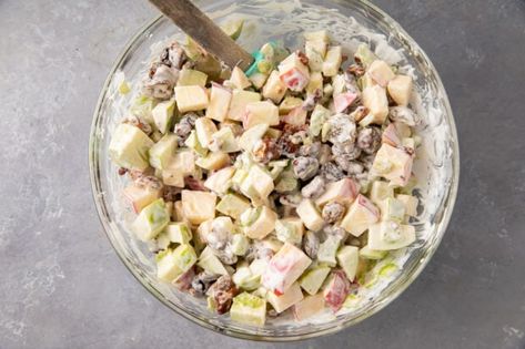 Crisp Apple Salad, Paleo Yogurt, Salad With Raisins, Paleo Mayonnaise, Almond Yogurt, Glazed Pecans, Creamy Dressing, Crisp Apple, Dairy Free Yogurt