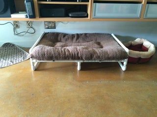 PVC Pipe Raised Dog Bed : 7 Steps (with Pictures) - Instructables Diy Pvc Dog Beds For Large Dogs, Fostering Puppies, Diy Raised Dog Bed, Pvc Dog Bed, Crib Mattress Dog Bed, Dog Bed Diy, Dog Beds For Large Dogs, Raised Dog Bed, Dog Bed Frame