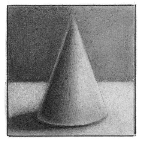 Cone Drawing | Graphite Pencil Drawing Basics with Lee Hammond | Artists Network Cone Shading Drawing, Blending Pencil Drawing, Blending Drawing Pencil, Basic Pencil Shading For Beginners, Sketching Shadows, Graphite Drawings Beginner, Cone Shading, Shading Objects, Blending Drawing