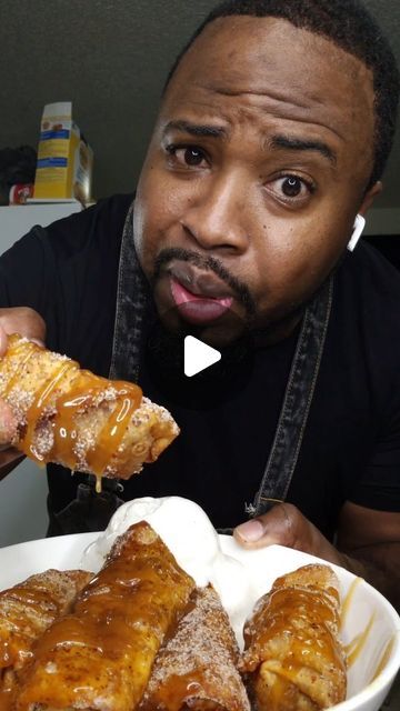 Kenneth mincey on Instagram: "Peach Cobbler eggrolls who wants some!  . . . #food #desserts #dessert #cobbler #eggrolls" Peach Cobbler Egg Rolls Easy Recipes, Desert Eggrolls, Dessert Eggroll Ideas, Peach Cobbler Stuffed Cones, Dessert Egg Roll Recipes, Fried Peach Cobbler, Dessert Egg Rolls Recipe, Dessert Egg Rolls, Peach Cobbler Egg Rolls