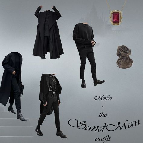 Black style - The SandMan Dark Academia Style Guide, Sandman Tattoo, Morpheus Sandman, Dark Academia Style, The Sandman, Marvel Clothes, Academia Style, Fashion Design Drawings, Men Fashion Casual Outfits