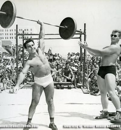 Santa Monica, the first Muscle Beach Harvey Korman, Mitzi Gaynor, Tab Hunter, Steve Reeves, Robert Conrad, Muscle Beach, Baby Fat, Tony Curtis, Roger Moore