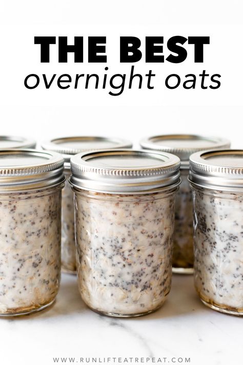 Overnight Oats Healthy Low Calorie, Easy Overnight Oats Healthy, Recipes Overnight Oats, Low Calorie Overnight Oats, The Best Overnight Oats, Breakfast Overnight Oats, Best Overnight Oats, Overnight Oats Recipe Easy, Overnight Oats In A Jar