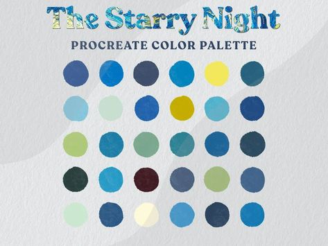 Color Palette For Procreate, Illustration Stickers, Procreate Color Palette, Branding Illustration, The Starry Night, Color Palette Design, Procreate App, Digital Art Design, Photoshop Illustrator