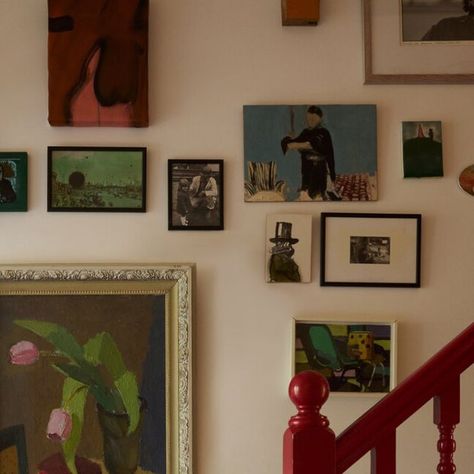 COLLAGERIE on Instagram: "Re-thinking and re-arranging... the beauty of a new year. 📸 @boz_gagovski via @arti_ones #Collagerie #CollagerieInspo" Mixed Gallery Wall, Painted Staircase, Red Picture Frames, Hallway Colours, Geometric Floor, Interiors Inspiration, House Garden, North London, Wall Gallery