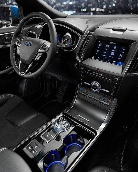 The 2019 Ford Edge interior has such a sleek and modern look! Ford Edge Interior, Aesthetic Car Accessories, Best Cars For Teens, Rolls Royce Ghost, Car For Teens, Tokyo Drift Cars, Hd Photography, Police Truck, Ford Suv