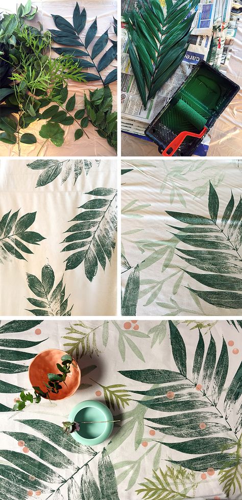 How to print with leaves onto fabric - step by step instructions Knitting Amigurumi, Fabric Stamping, Eco Printing, Tutorial Diy, Fabric Paint, Crochet Knitting, How To Dye Fabric, Diy Fabric, Fabric Art