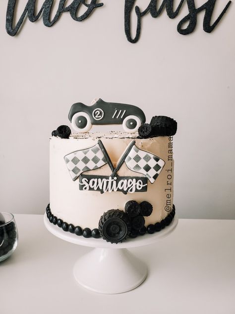 Two Fast Birthday Cake, Two Fast Two Curious Birthday, Second Birthday Theme, Two Fast Two Curious, Car Cakes For Boys, Vintage Race Car Birthday, Two Fast Birthday, Race Car Cakes, Tractor Birthday Party