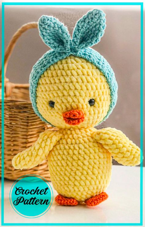 Easter Crochet Patterns Free, Duck Amigurumi, Easter Chicken, Bunny Amigurumi, Crochet Chicken, Crochet Bunny Pattern, Amazing Crochet, Easter Crochet Patterns, Easy Crochet Patterns Free