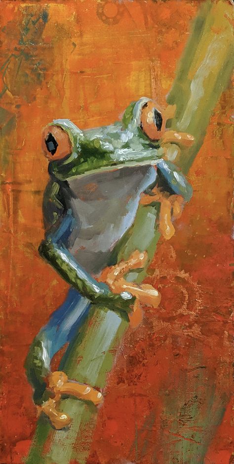 Cool Animal Paintings, Painting Ideas Frogs, Animals Painting Ideas, Art Inspiration Landscape, Oil Art Painting Ideas, Cute Animal Paintings, Animal Painting Ideas, Acrylic Animal Paintings, Aesthetic Frog Painting