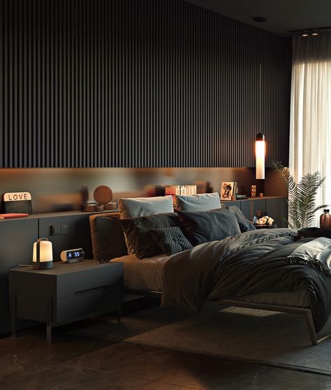 Black Bedroom Design, Cozy Bedroom Design, Bedroom Interior Design Luxury, Modern Luxury Bedroom, Modern Bedroom Interior, Luxury Bedroom Design, Luxury Bedroom Master, Bedroom Bed Design, Bedroom Furniture Design