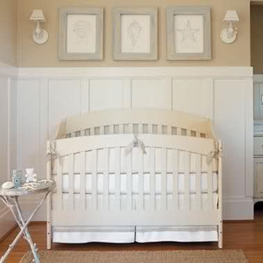 Wainscoting Tan Rooms, Beachy Nursery, Pretty Nursery, Espresso Furniture, Neutral Nurseries, Beach Nursery, Diy Wainscoting, Crib Sets, Gender Neutral Nursery