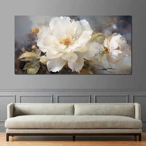 Bring the serene beauty of nature indoors with the Ethereal Peony Essences Canvas Print by featured artist JoCe. Adorn your space with the gentle elegance of a blooming peony, captured in captivating shades of beige, gray, and a hint of yellow sunlight. Perfect for those who appreciate botany and the tranquil touch of floral artwork, this piece adds a soft, natural ambiance to any room. Peony Flower Painting, Peonies Artwork, Peony Art, Flower Drawing Tutorials, Peony Painting, Floral Oil Paintings, France Art, Floral Oil, White Peonies