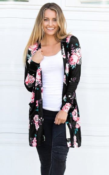 19 Awesome Products From Amazon To Put On Your Wish List Long Sleeve Kimono, Casual Kimono, Basic Cardigan, Kimono Wrap, Cardigan Casual, Floral Cardigan, Floral Jacket, Kimono Cardigan, Printed Cardigan