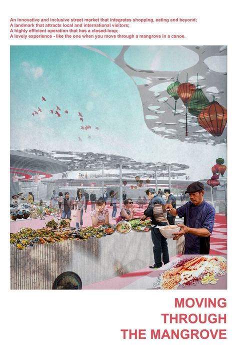 Rejuvenating the street markets of Vietnam. Wet Market Architecture, Wet Market Design, Market Architecture Concept, Public Market Architecture, Market Design Architecture Concept, Street Market Architecture, Local Market Design, Street Market Design, Mangrove Architecture