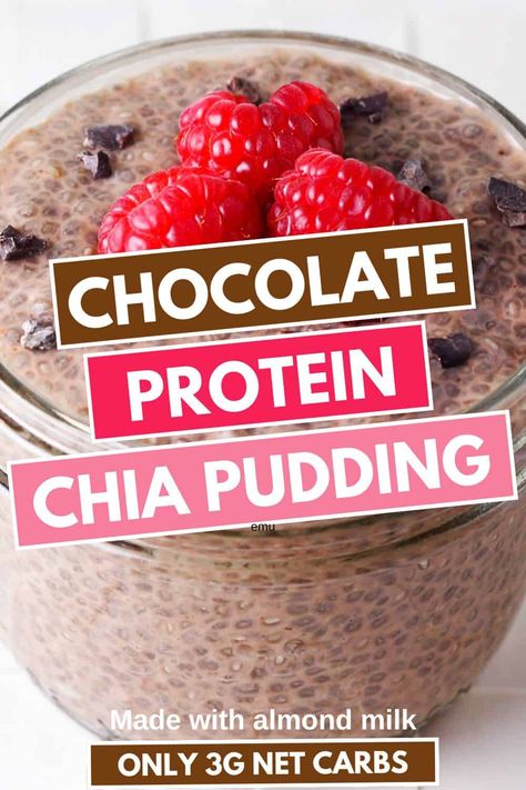 Indulge in this delicious chocolate protein chia pudding recipe, a perfect high protein breakfast or healthy dessert. Made with chia seeds, chocolate protein powder, and almond milk, it's packed with healthy fats and grams of protein. Ideal for meal prep, this creamy chia pudding is easy to make and customizable with your favorite toppings like cacao nibs and fresh strawberries. Try this chocolate chia protein pudding recipe for a quick and nutritious treat! Chia Pudding Almond Milk, Chia Seed Pudding Almond Milk, Chia Protein Pudding, Best Chia Pudding Recipe, Protein Chia Seed Pudding, Protein Pudding Recipe, Protein Chia Pudding, Chia Seeds Protein, Healthiest Protein Powder