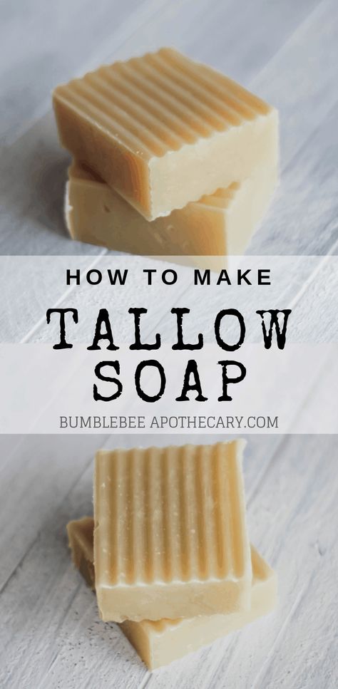 How to Make Tallow Soap | Recipe & DIY Tutorial | Bumblebee Apothecary - Nourishing Recipes, Natural Remedies, DIY Skincare & Home Tallow Soap Recipe, Diy Tallow, Make Tallow, Bumblebee Apothecary, Tallow Recipe, Tallow Soap, Coconut Oil Soap, Cold Process Soap Recipes, Make Soap