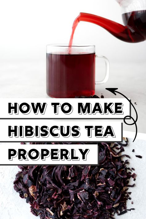 Here is your complete guide to hibiscus tea, and how to make it properly. Learn how to make a perfect cup of this herbal tea easily. #herbal #tea #hibiscus #tutorial #recipe #ohhowcivilized Tea Tutorial, Hibiscus Tea Recipe, Hibiscus Tea Benefits, Hibiscus Flower Tea, Tea Blends Recipes, Herbal Tea Benefits, Tea Drink Recipes, Drink Recipe Book, Healing Tea