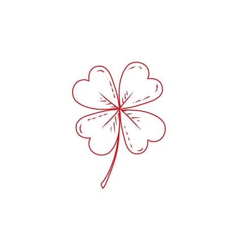 Fineline Four Leaf Clover, Detelina Tattoo, Four Leaf Clover Tattoo Outline, Four Leaf Clover Tattoo Stencil, 4 Leaf Clover Design, Clover Outline Tattoo, 4 Leaf Clover Tattoo Design, 4 Clover Leaf Tattoo, Four Leaf Clover Outline