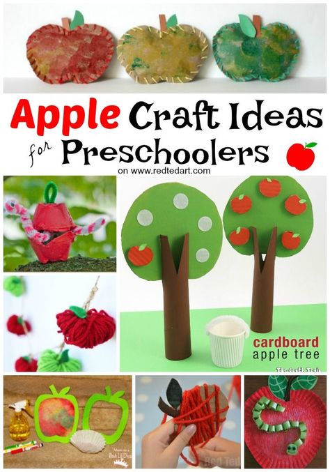 20 Apple Craft Ideas - oh how we love apples!! We have brought together some fabulous Apple Crafts for Preschoolers. If you love crafting with toddlers and preschoolers, these apple craft ideas make great Autumn projects for young kids. Enjoy! #Apples #Preschoolers #Autumn #Crafts Apple Crafts Preschool, Thanksgiving Arts And Crafts, Diy Fall Crafts, Apple Crafts, Fall Crafts For Toddlers, Red Ted Art, Crafts And Activities For Kids, Apple Craft, Fall Crafts For Kids