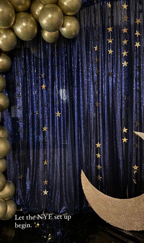 Star Night Decorations, A Night In Paris Homecoming Theme, Sweet 16 Themes Under The Stars, Dancing With The Stars Theme Party, Starry Night Decorations Backdrops, Night In The Stars Prom, Night Under The Stars Backdrop, Moonlight Birthday Theme, Space Prom Decorations