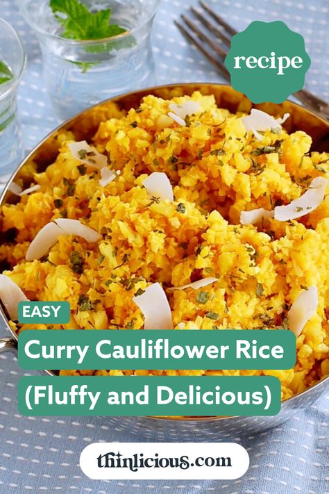 Easy curry cauliflower rice. The perfect healthy keto family dinner. Curry Cauliflower Rice, Low Carb Curry, Curry Cauliflower, Keto Curry, Rice Cauliflower, Cauliflower Mashed Potatoes, Frozen Cauliflower Rice, Cauliflower Rice Recipes, Easy Curry